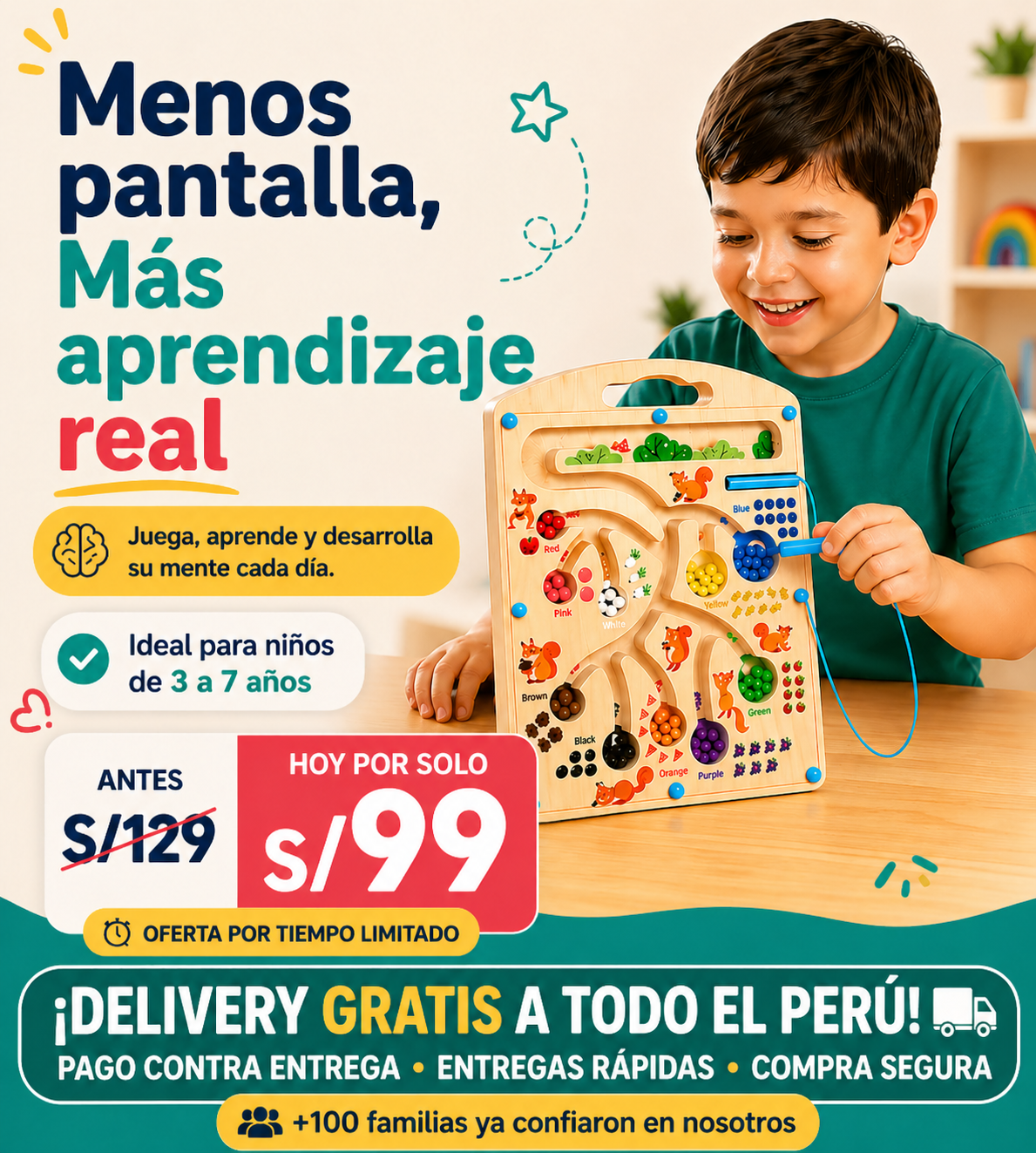 Tablero Magnético Educativo Montessori 🧠✨