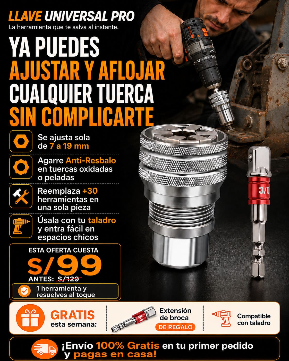 ⚡ LLAVE SOCKET UNIVERSAL PRO  🛠️🔩⚡
