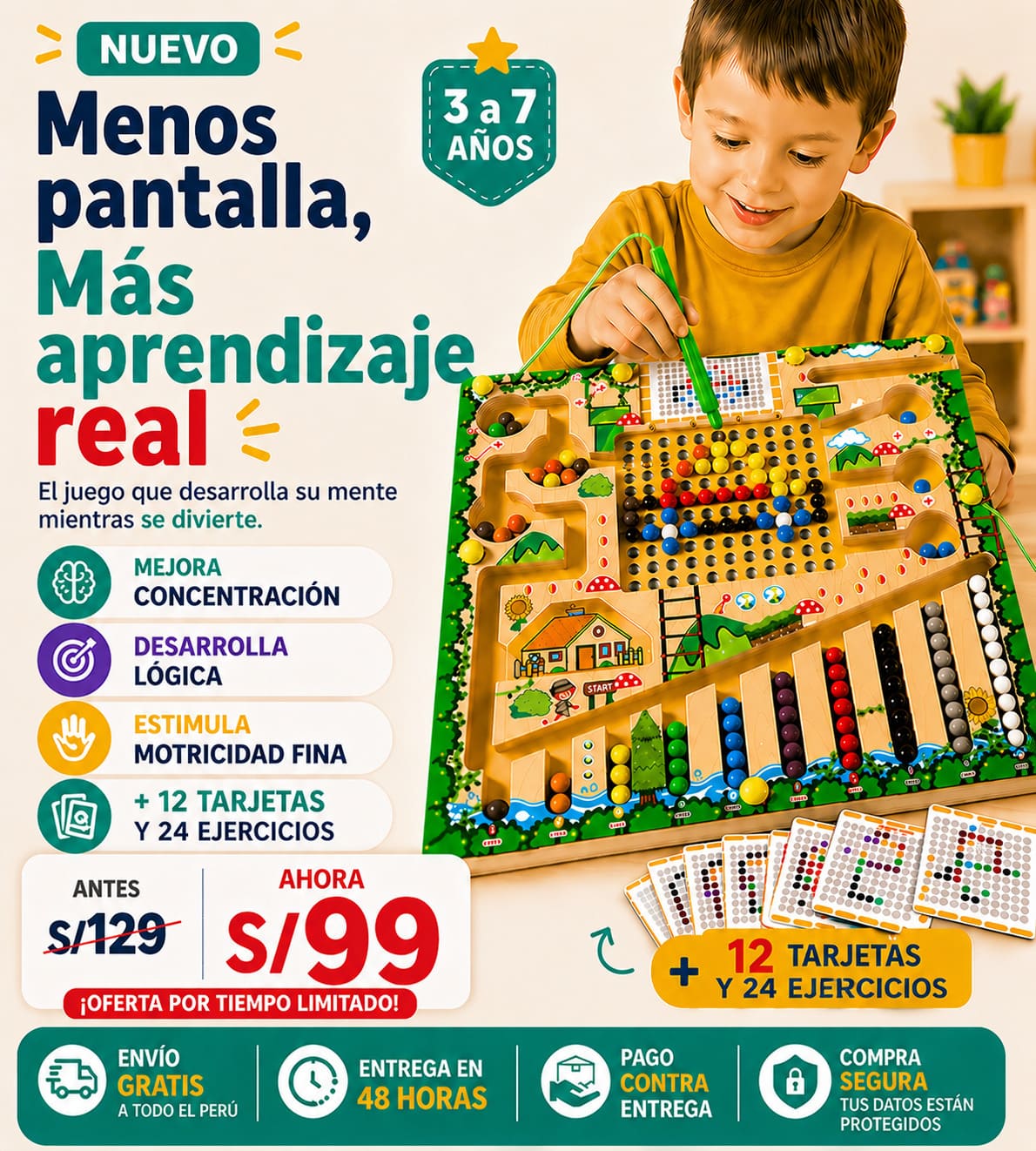 Laberinto Magnético Educativo para Niños 🧲🧠