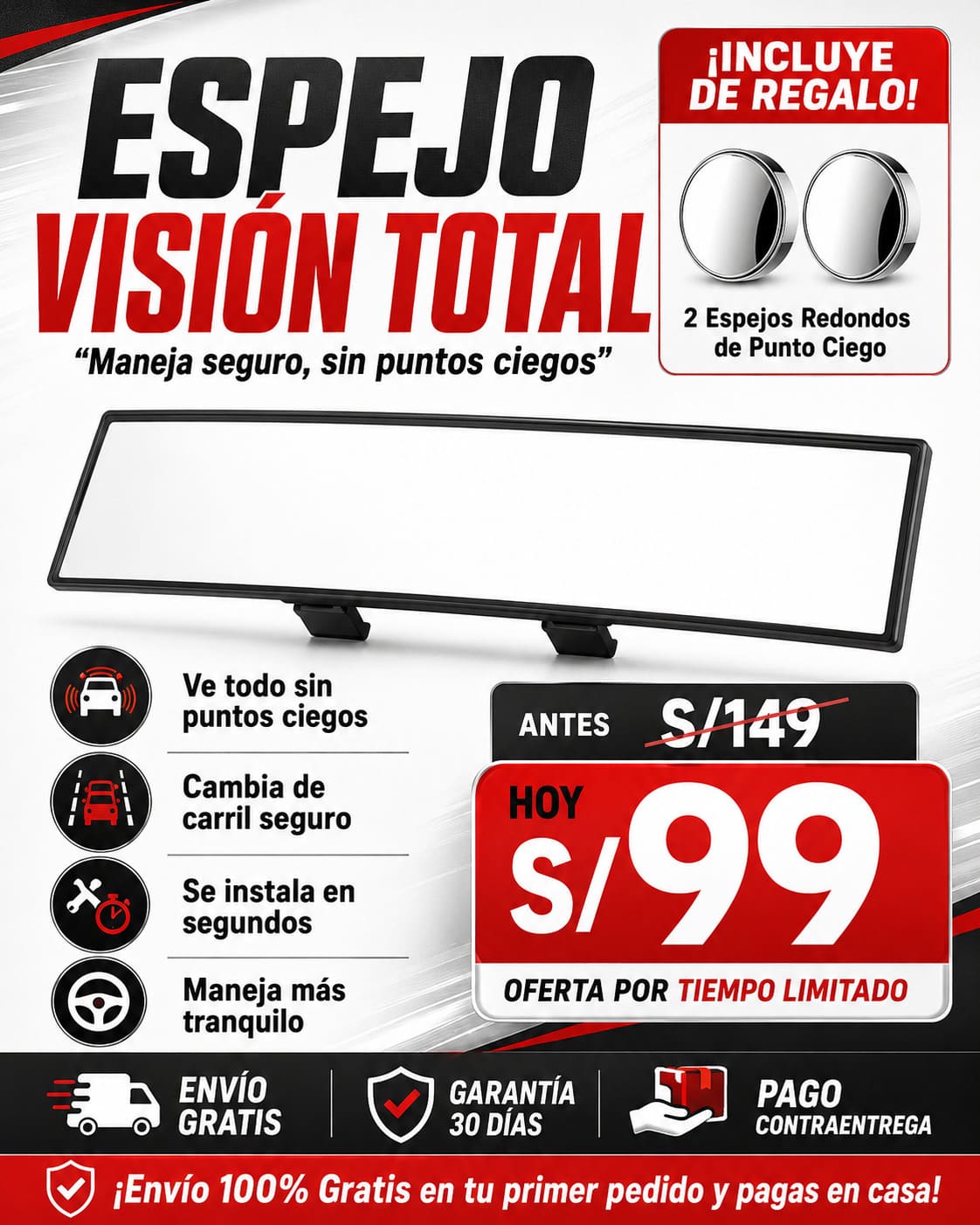 Espejo Visión Total Car