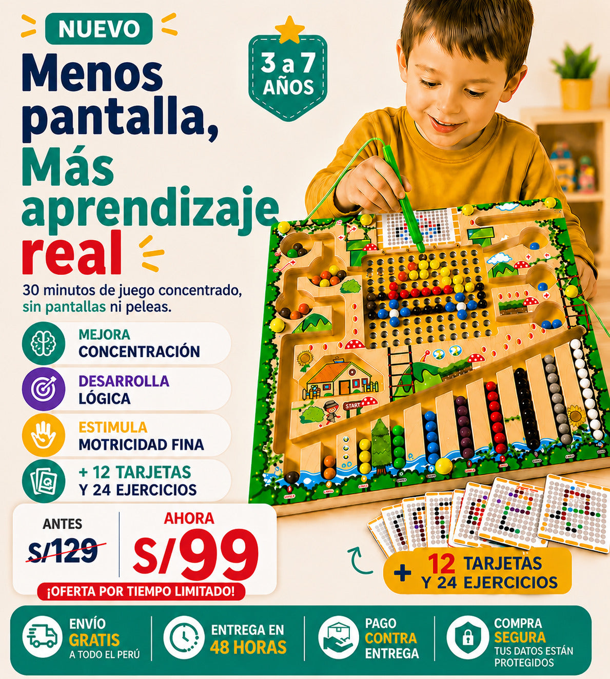 Laberinto Magnético Educativo para Niños 🧲🧠